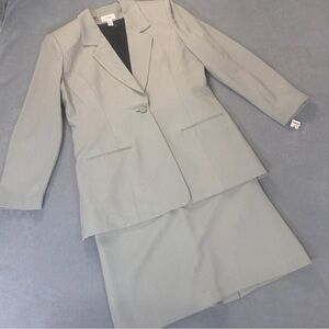 Talbots Light Gray Women's Skirt Suit